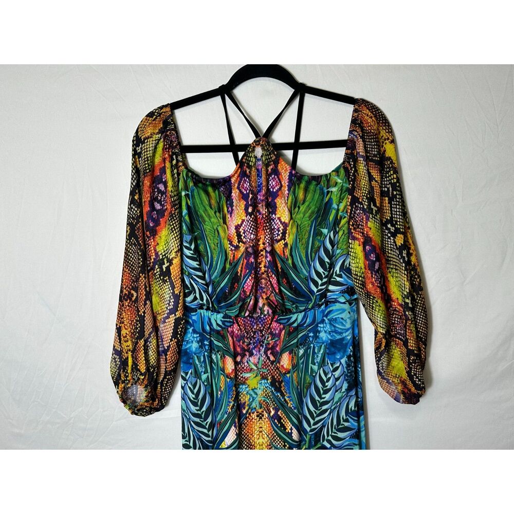 Venus BOHO Hippie Women's Maxi Halter Dress Off The Shoulder Sleeves, Size M - Picture 2 of 5